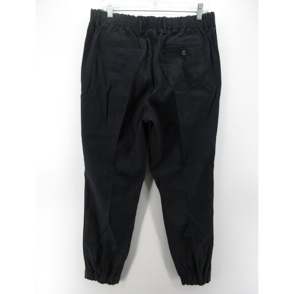 Vince Pants 32 Navy Linen Blend Jogger Tapered Drawstring Pleated 32X26 - Picture 7 of 10